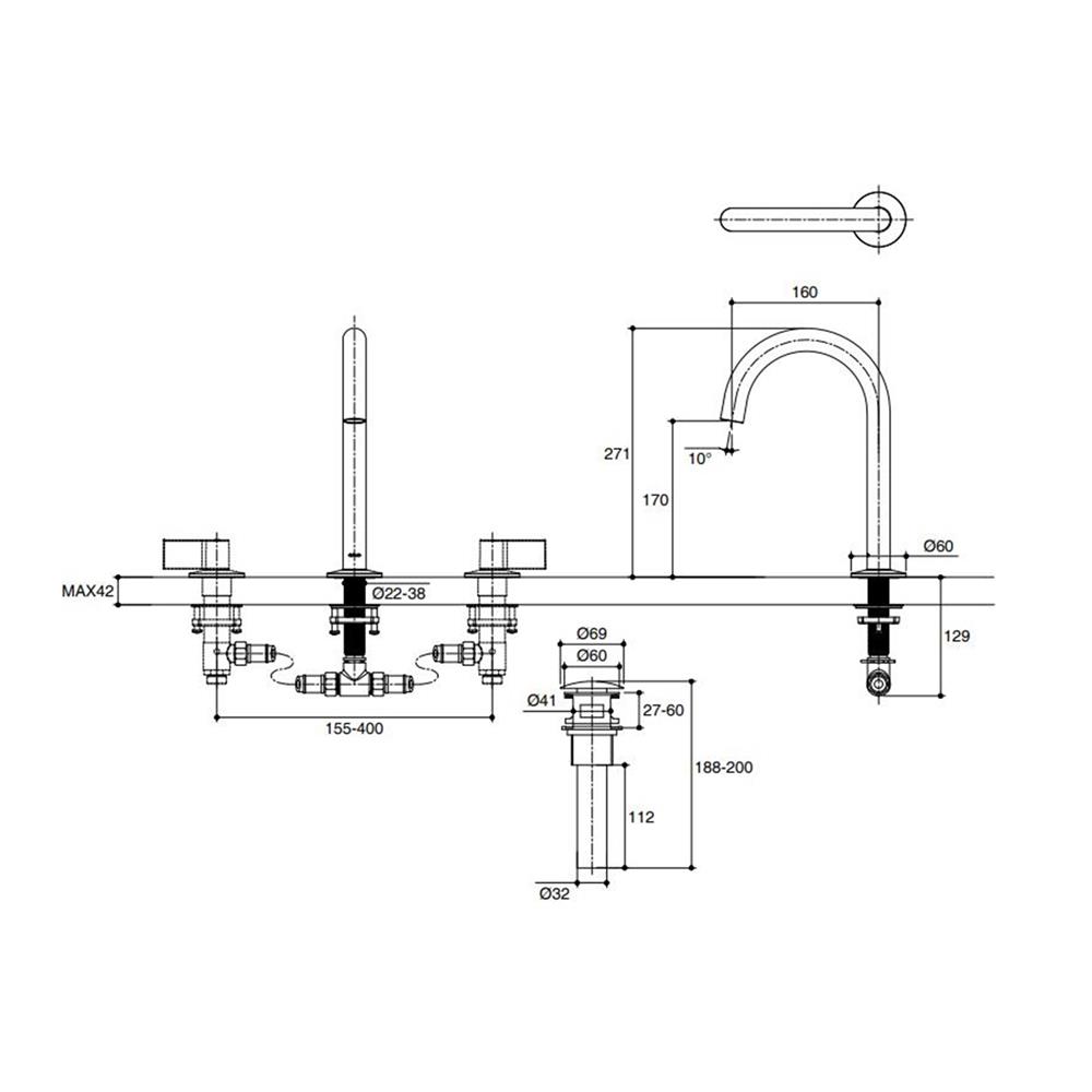 ก๊อกอ่างล้างหน้าผสม KOHLER K-77967T-BL สีดำ