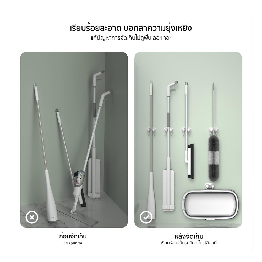 ที่เก็บอุปกรณ์ทำความสะอาดแบบติดผนัง RANDY M025 สีขาว/เทา