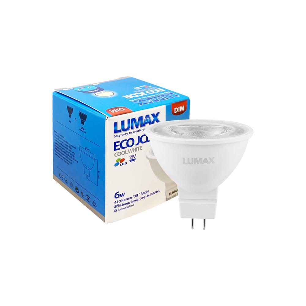 หลอด LED LUMAX MR16 ECO JCDR 6 วัตต์ COOL WHITE GU5.3