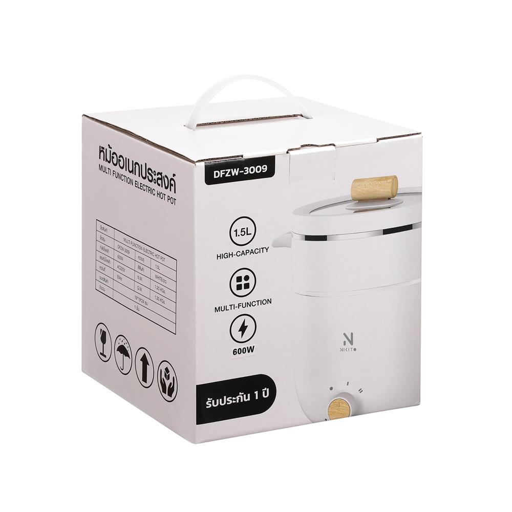 หม้ออเนกประสงค์ NIKITO DFZW-3009 สีขาว 1.50 ลิตร