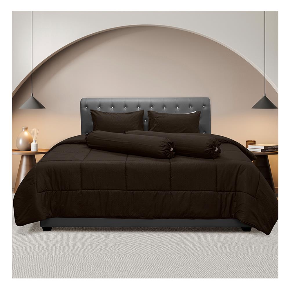 ชุดผ้าปูที่นอน 6 ฟุต 6 ชิ้น PICASSO CLASSIC สี FIRA DARK BROWN