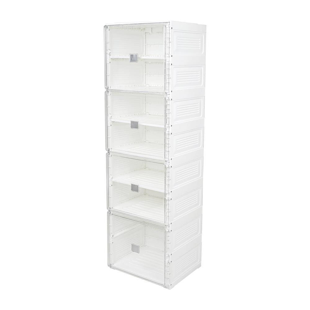 กล่องรองเท้า 7 ช่อง STACKO CLAIRE 40x34x132 ซม. สีขาว/ใส_1
