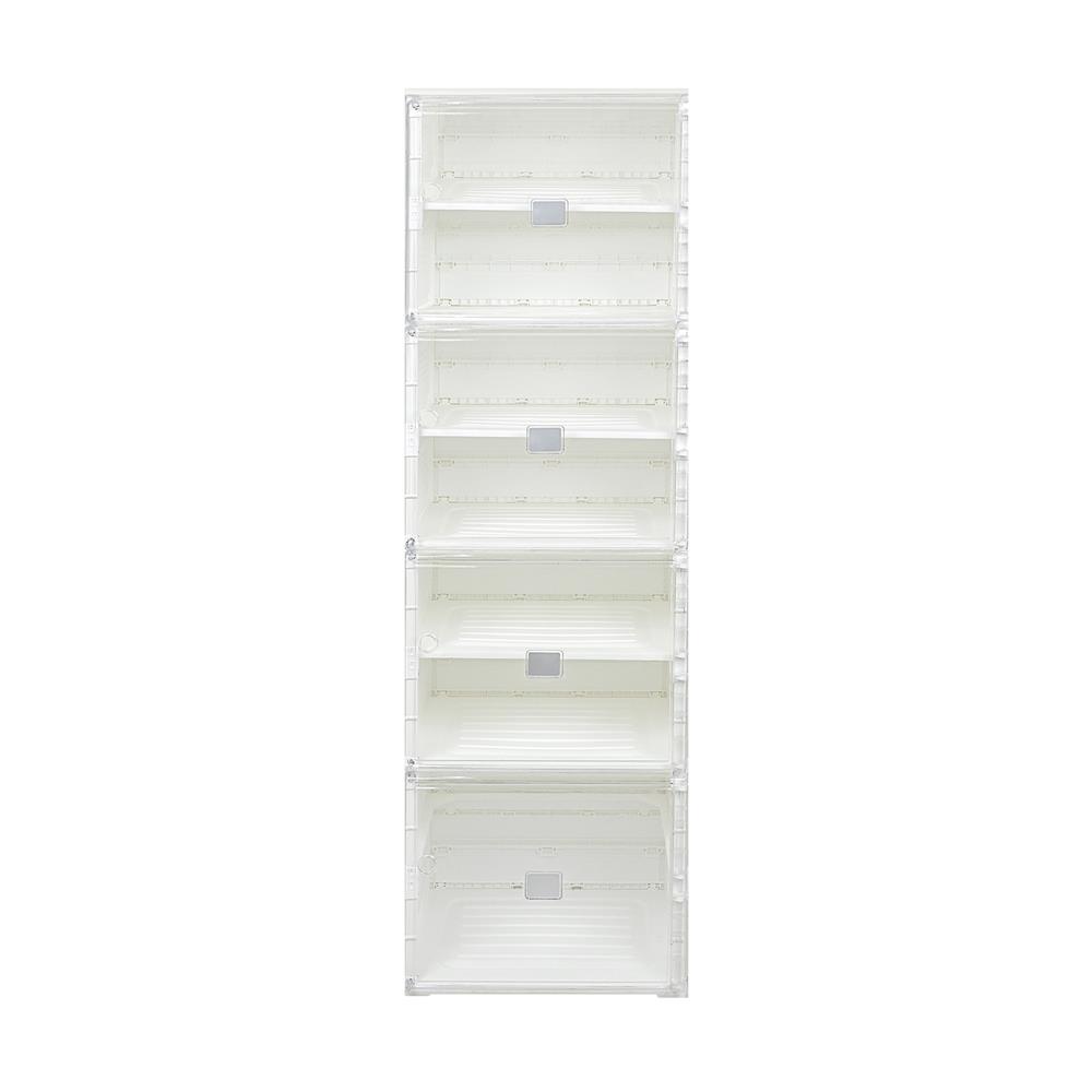 กล่องรองเท้า 7 ช่อง STACKO CLAIRE 40x34x132 ซม. สีขาว/ใส