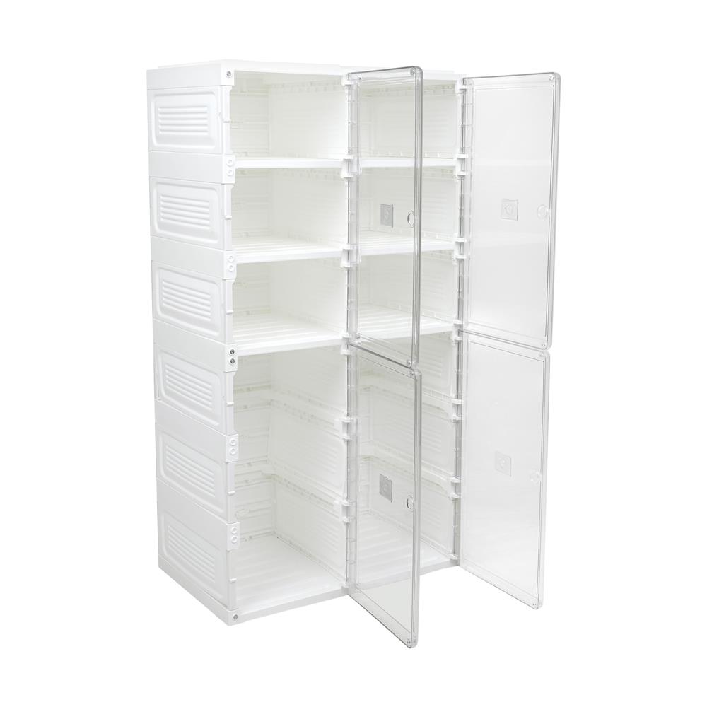 กล่องรองเท้า 8 ช่อง STACKO CLAIRE 53x34x100 ซม. สีขาว/ใส