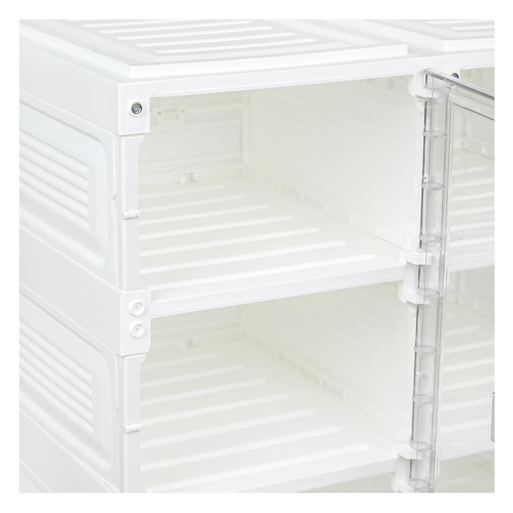 กล่องรองเท้า 8 ช่อง STACKO CLAIRE 53x34x100 ซม. สีขาว/ใส