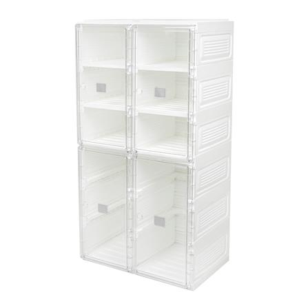 กล่องรองเท้า 8 ช่อง STACKO CLAIRE 53x34x100 ซม. สีขาว/ใส