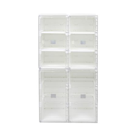 กล่องรองเท้า 8 ช่อง STACKO CLAIRE 53x34x100 ซม. สีขาว/ใส_2