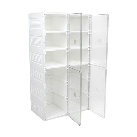 กล่องรองเท้า 8 ช่อง STACKO CLAIRE 53x34x100 ซม. สีขาว/ใส_3