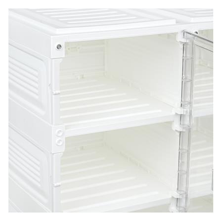 กล่องรองเท้า 8 ช่อง STACKO CLAIRE 53x34x100 ซม. สีขาว/ใส_4