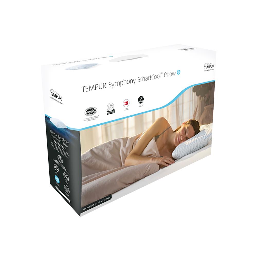 หมอนสุขภาพ เมมโมรี่โฟม TEMPUR SYMPHONY WITH SMARTCOOL TECHNOLOGY ไซซ์ S 63x43x11 ซม. สีขาว