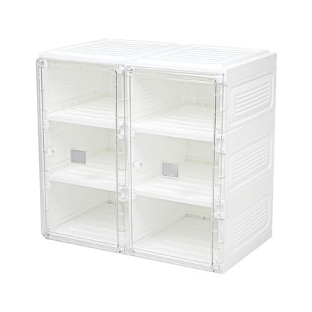 กล่องรองเท้า 6 ช่อง STACKO CLAIRE 53x34x51 ซม. สีขาว/ใส