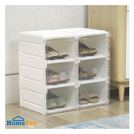 กล่องรองเท้า 6 ช่อง STACKO CLAIRE 53x34x51 ซม. สีขาว/ใส_5