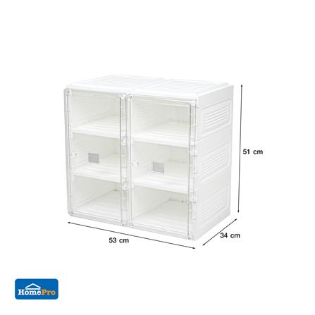 กล่องรองเท้า 6 ช่อง STACKO CLAIRE 53x34x51 ซม. สีขาว/ใส_8