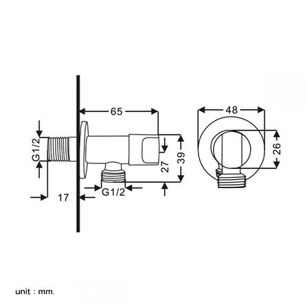 สต๊อปวาล์ว 1 ทาง RASLAND RA C322-C451 สีโครม_1