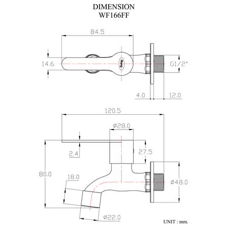 ก๊อกล้างพื้น 1 ทาง HANG WF-166FF สเตนเลส_3