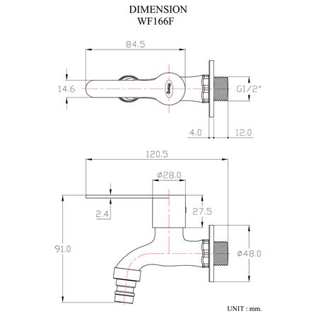 ก๊อกล้างพื้น 1 ทาง HANG WF-166F สเตนเลส_3