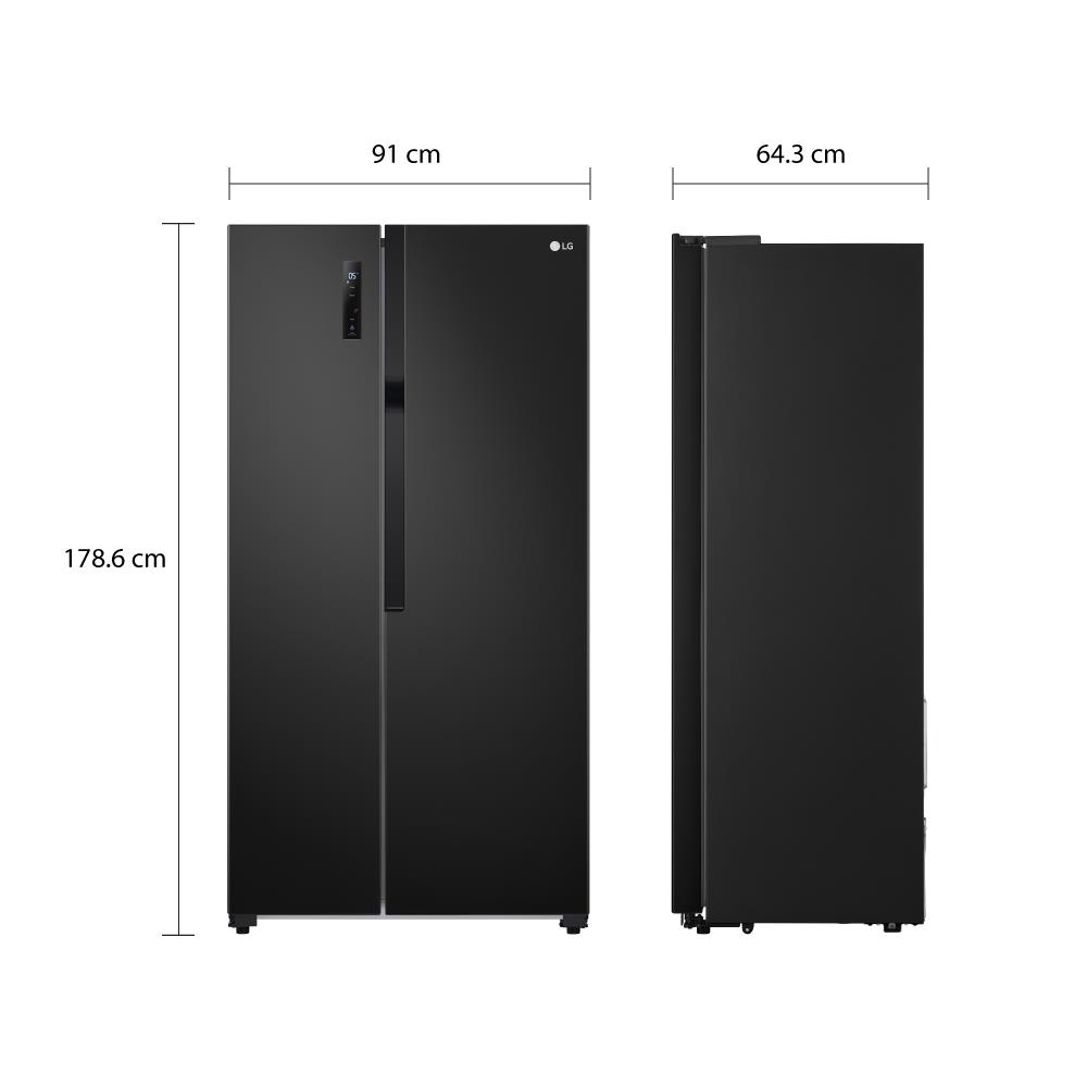 ตู้เย็น SIDE BY SIDE LG GC-B187JBAM.AHBPLMT 18.3 คิว สีดำ
