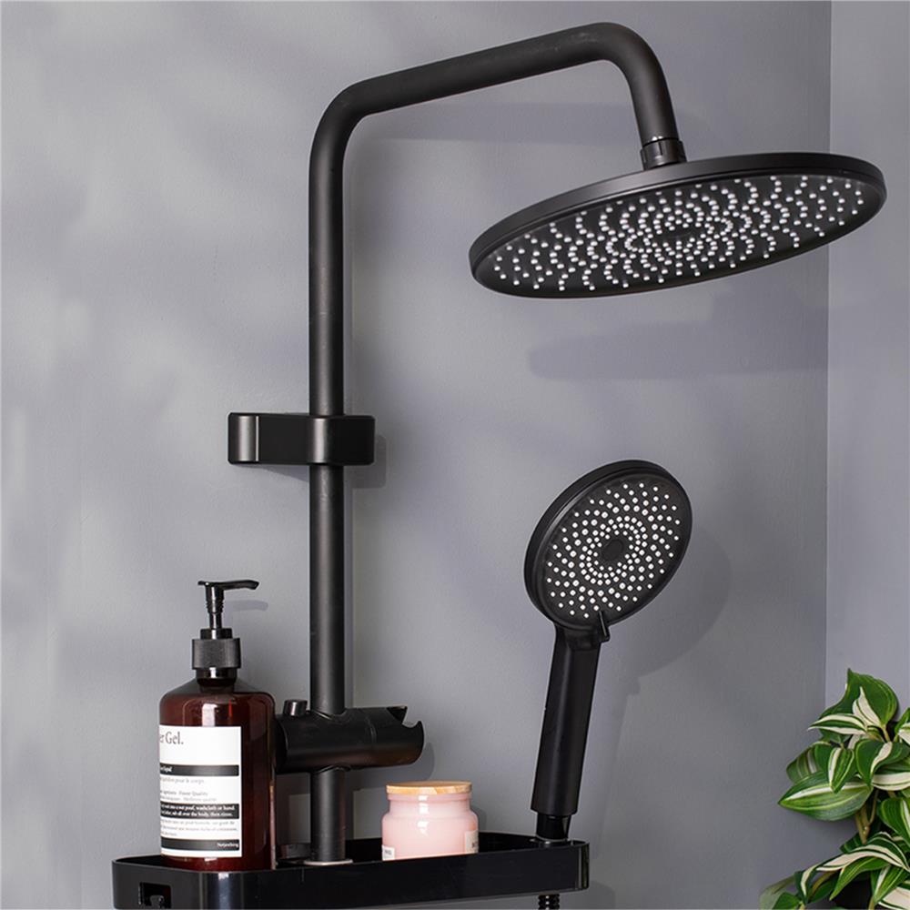 ฝักบัว RAIN SHOWER น้ำอุ่น RASLAND RA BLACK-BLACK สีดำ