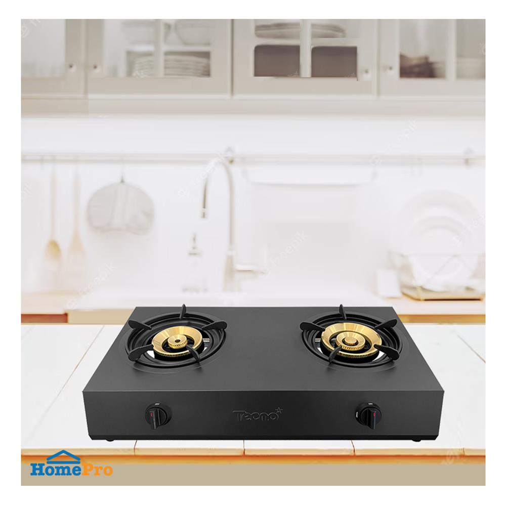 เตาแก๊สตั้งโต๊ะ 2 หัวแก๊ส TECNOSTAR SUPER BLACK 2 G