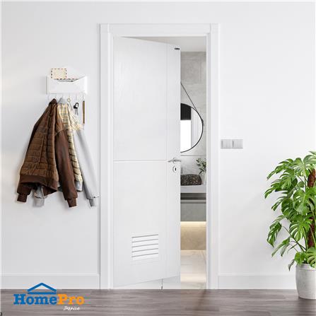 ประตูห้องน้ำ UPVC AZLE PSW22 เกล็ดล่าง 70X200 ซม. สีขาว เจาะลูกบิด_5