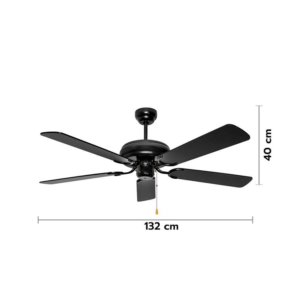 พัดลมไม่มีโคมไฟ CARINI CN35RE 52 นิ้ว สีดำ