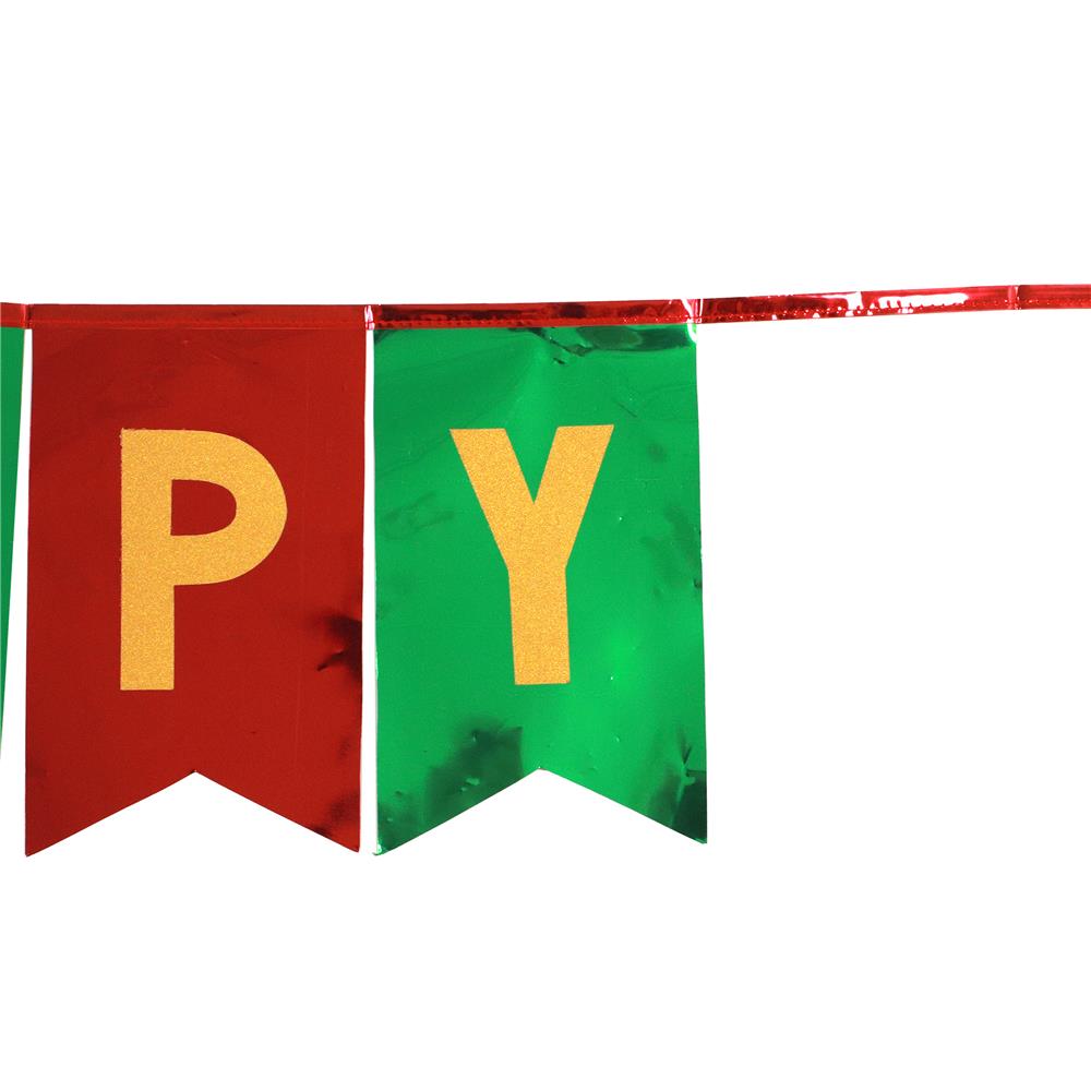 ป้ายตกแต่ง HAPPY NEW YEAR SIAMXMAS 200x15 ซม. สีแดง/เขียว