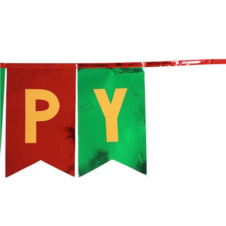 ป้ายตกแต่ง HAPPY NEW YEAR SIAMXMAS 200x15 ซม. สีแดง/เขียว_2