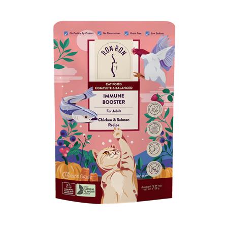 อาหารเปียกแมว RON RON CHICKEN AND SALMON 75 ก._0