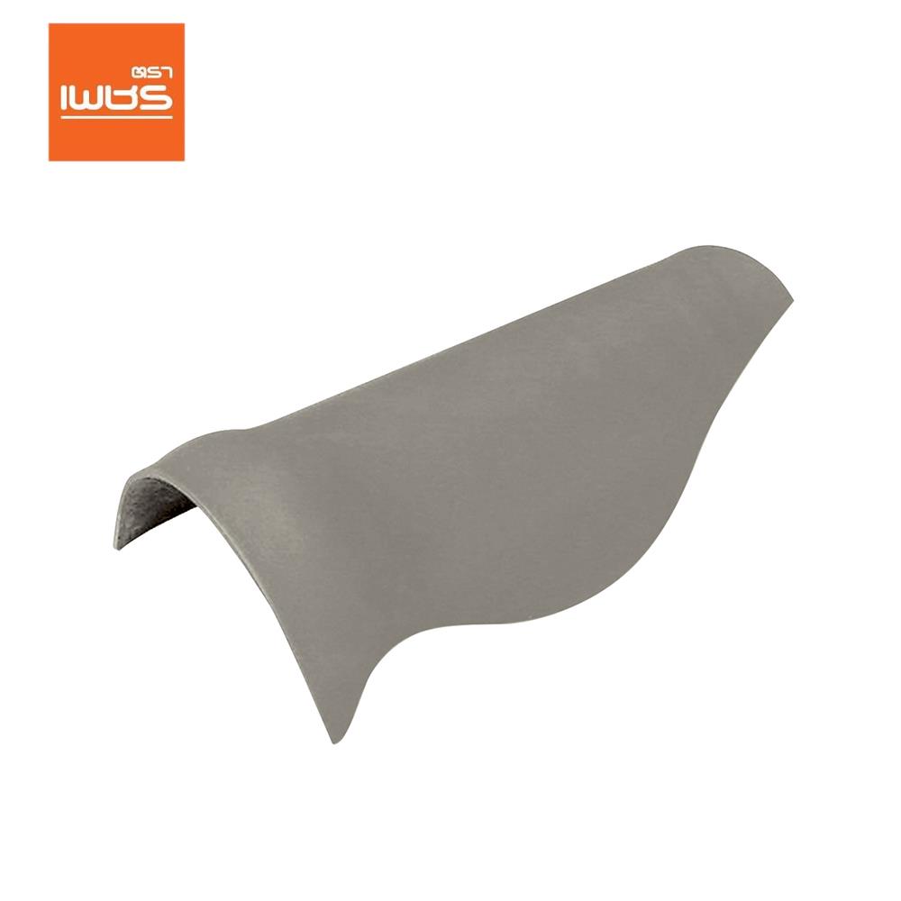 ครอบสันโค้งตะเข้เว้า ลอนคู่ ตราเพชร 47x24 ซม. สีเทาแพลทินัม