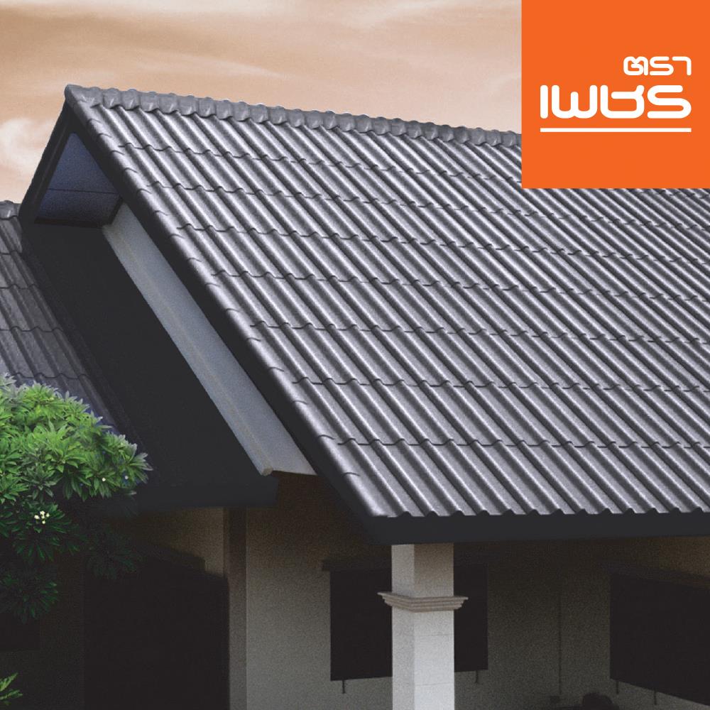 กระเบื้องหลังคา ลอนคู่ ตราเพชร 0.5x50x120 ซม. สีเทาแพลทตินัม