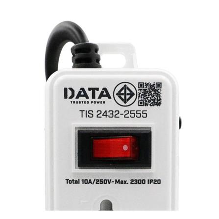 รางปลั๊กไฟ 3 ช่อง 1 สวิตซ์ DATA PP316 3 เมตร สีขาว_2
