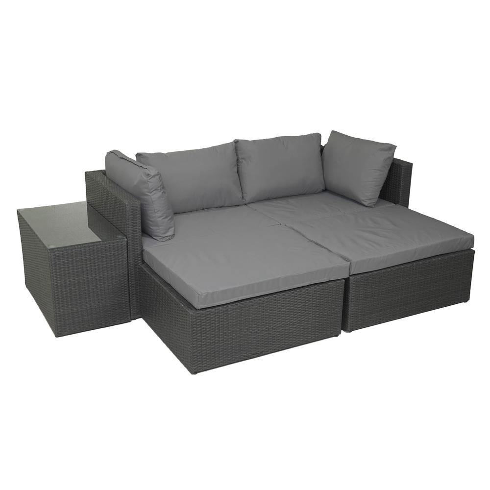 ชุดโซฟาสนาม 4 ที่นั่ง SPRING EXCELLE STRETCH สีดำ