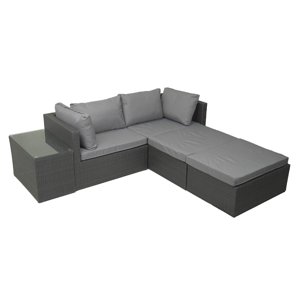 ชุดโซฟาสนาม 4 ที่นั่ง SPRING EXCELLE STRETCH สีดำ