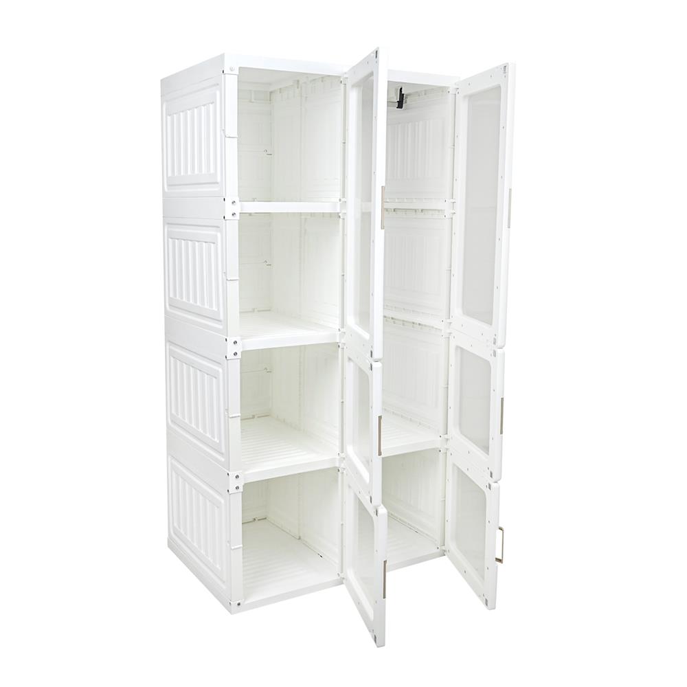 ตู้เสื้อผ้าพับเก็บได้ 4 ชั้น STACKO CLAIRE 69x50x136 ซม. สีขาว