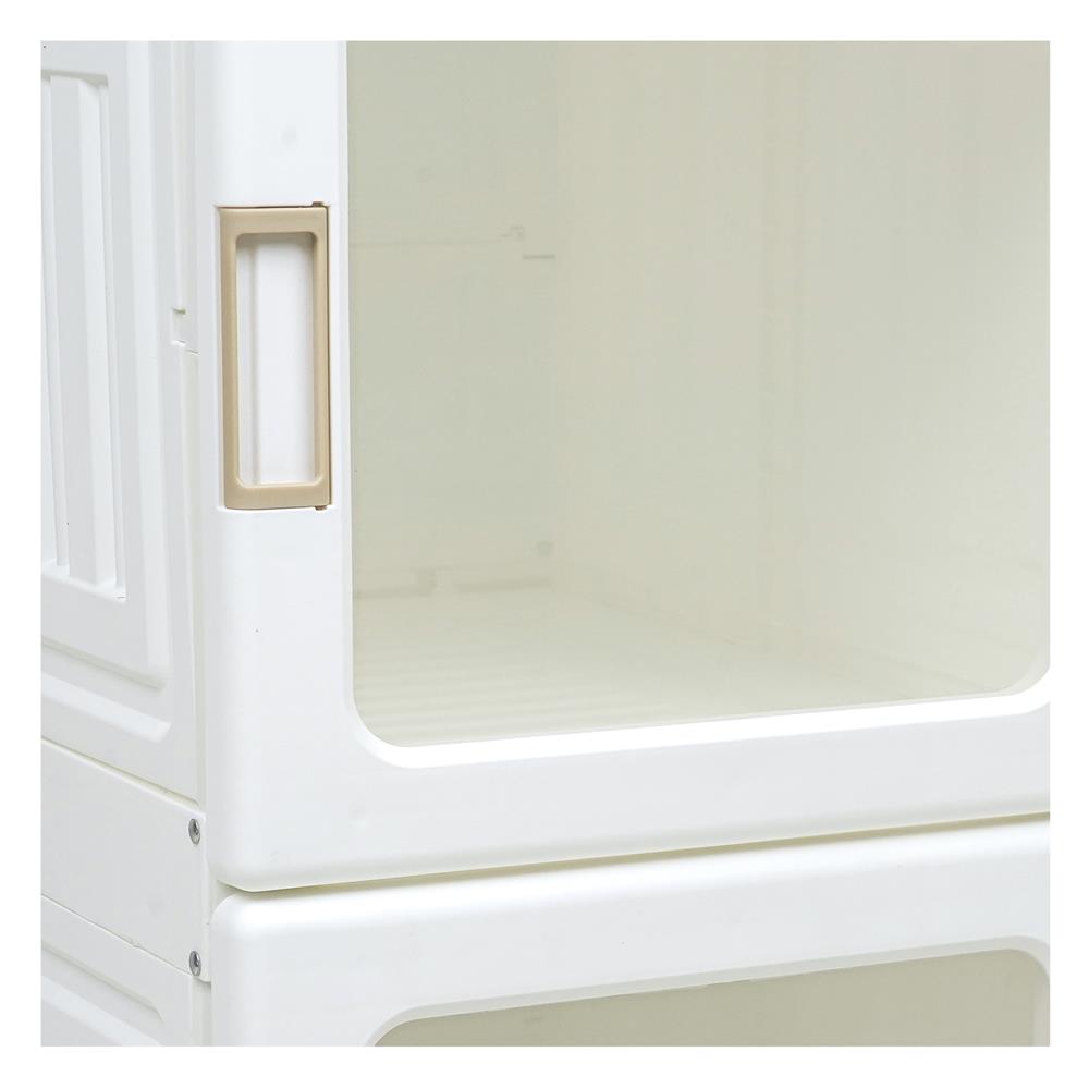 ตู้เสื้อผ้าพับเก็บได้ 4 ชั้น STACKO CLAIRE 69x50x136 ซม. สีขาว