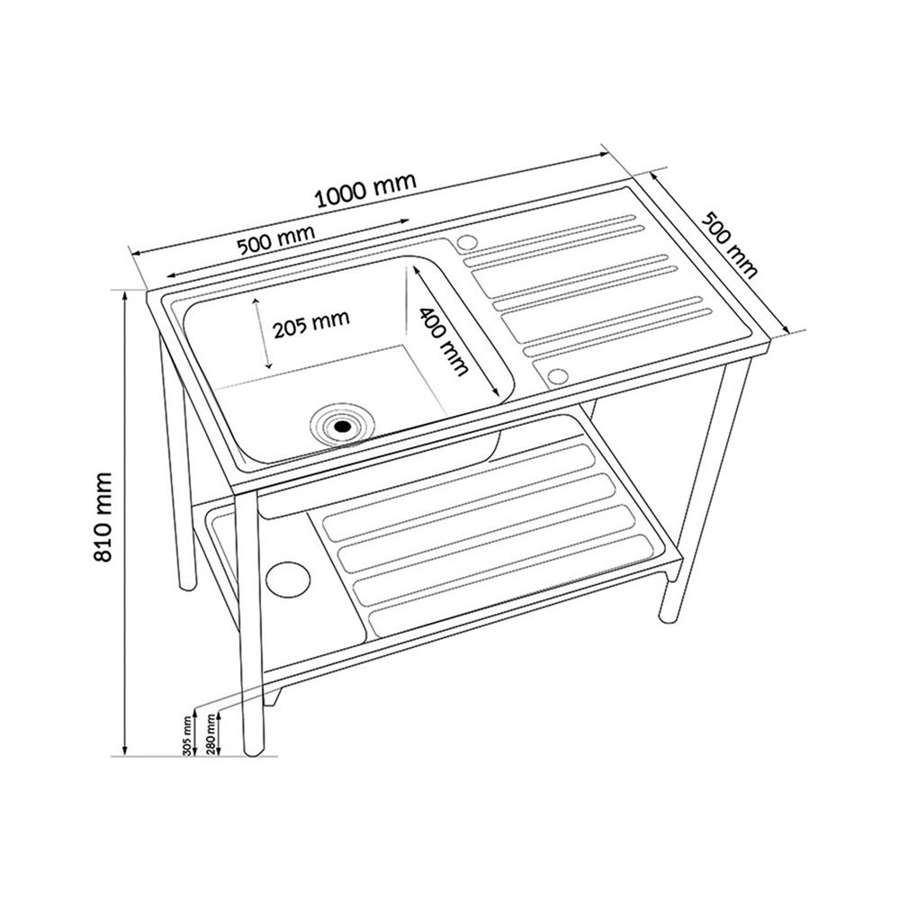 ซิงค์ขาตั้ง 1 หลุม 1 ที่พัก AXIA RIVIERA ST 100 สีเงิน