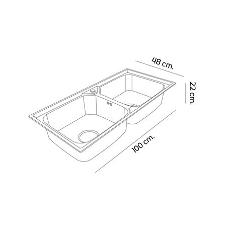 ซิงค์ฝัง 2 หลุม DYNA HOME DH-10048-DBS สีเงิน_3
