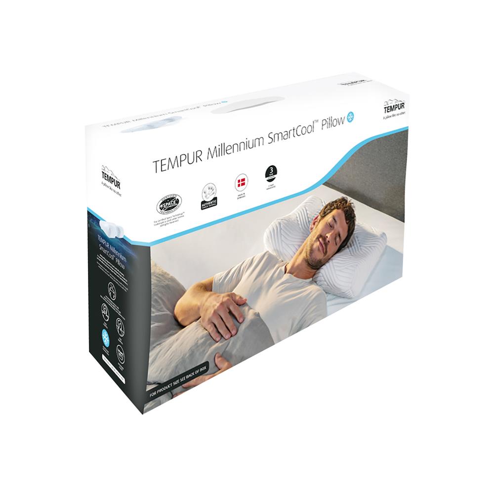 หมอนสุขภาพ เมมโมรี่โฟม TEMPUR MILLENNIUM PILLOW WITH SMARTCOOL TECHNOLOGY ไซซ์ L 54x32x12.5 ซม. สีขาว
