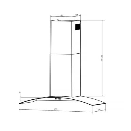 เครื่องดูดควันกระโจม TECNOSTAR HD 3490 BB 90 ซม. สีดำ_2
