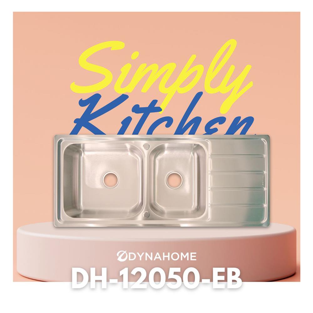 ซิงค์ฝัง 2 หลุม 1 ที่พัก DYNA HOME DH-12050-EB สีเงิน