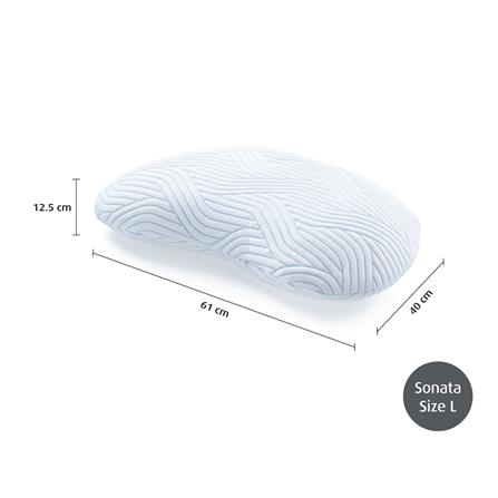 หมอนสุขภาพ เมมโมรี่โฟม TEMPUR SONATA PILLOW WITH SMARTCOOL TECHNOLOGY ไซซ์ L 61x40x12.5 ซม. สีขาว_5
