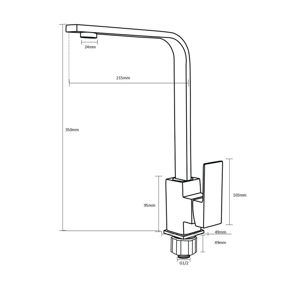 ก๊อกซิงค์เดี่ยวเคาน์เตอร์ RASLAND RA A124-A999 สีดำ