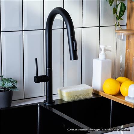 ก๊อกซิงค์เดี่ยวเคาน์เตอร์ RASLAND RA A124-A816 สีดำ_1