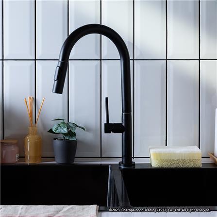 ก๊อกซิงค์เดี่ยวเคาน์เตอร์ RASLAND RA A124-A816 สีดำ_2