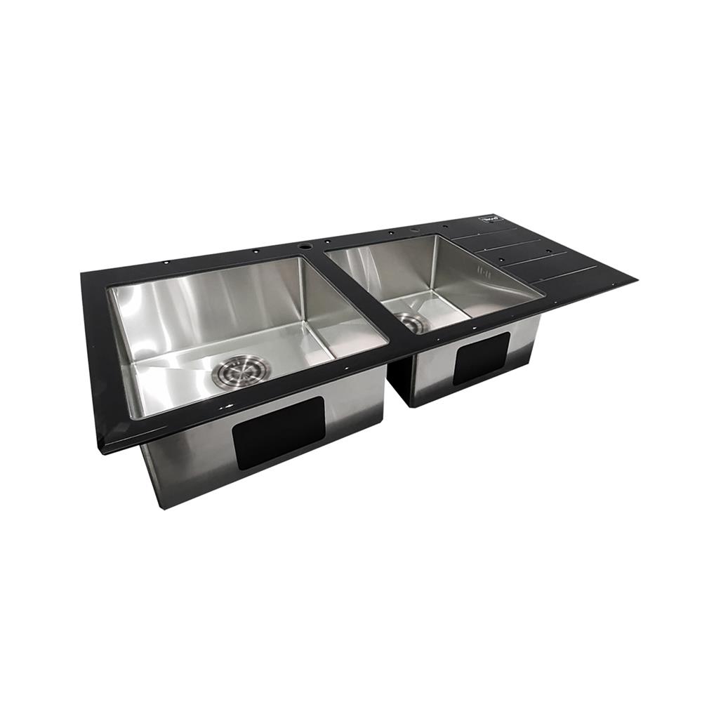 ซิงค์ฝัง 2 หลุม 1 ที่พัก TECNOPLUS 11650 GBS สีดำ