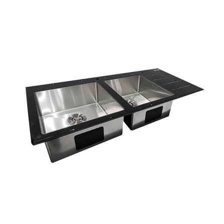 ซิงค์ฝัง 2 หลุม 1 ที่พัก TECNOPLUS 11650 GBS สีดำ_1