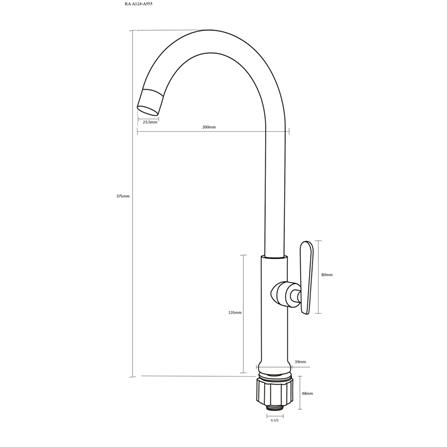 ก๊อกซิงค์เดี่ยวเคาน์เตอร์ RASLAND RA A124-A555 สีดำ_3
