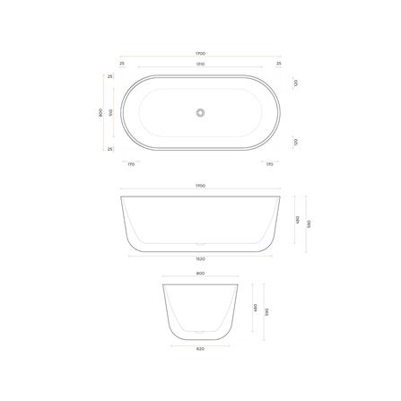 อ่างอาบน้ำ CRISTINA LEUCIA-FBT 160ซม. สีขาว_3