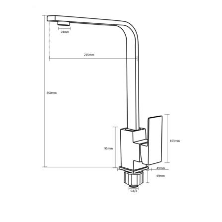 ก๊อกซิงค์เดี่ยวเคาน์เตอร์ RASLAND RA A124-A588 สีโครม_3
