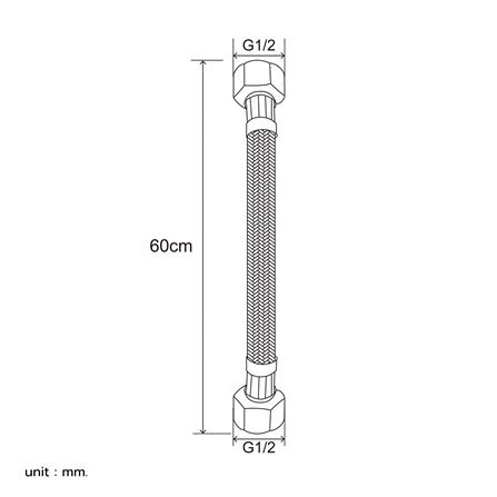 สายน้ำดีโพลิเมอร์น้ำอุ่น-น้ำเย็น RASLAND RA G741-BK 23.6 นิ้ว สีดำ_1